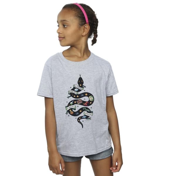 Harry Potter Girls Slytherin Sketch Cotton T-Shirt