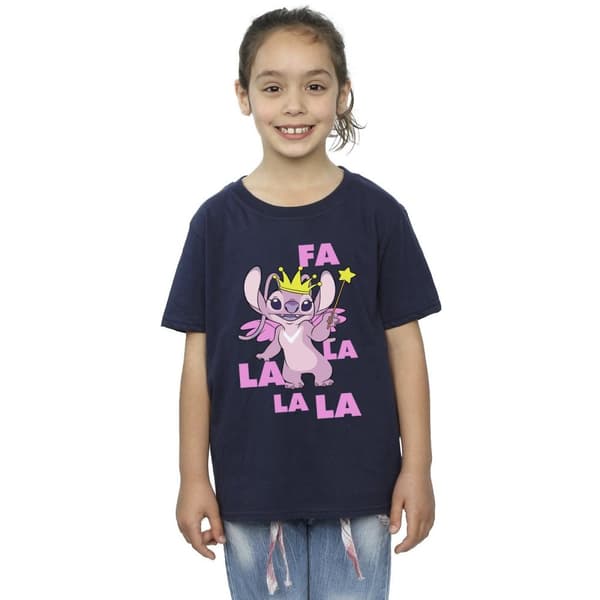 Disney Lilo & Stitch Angel Fa La La T-shirt i bomull för flickor