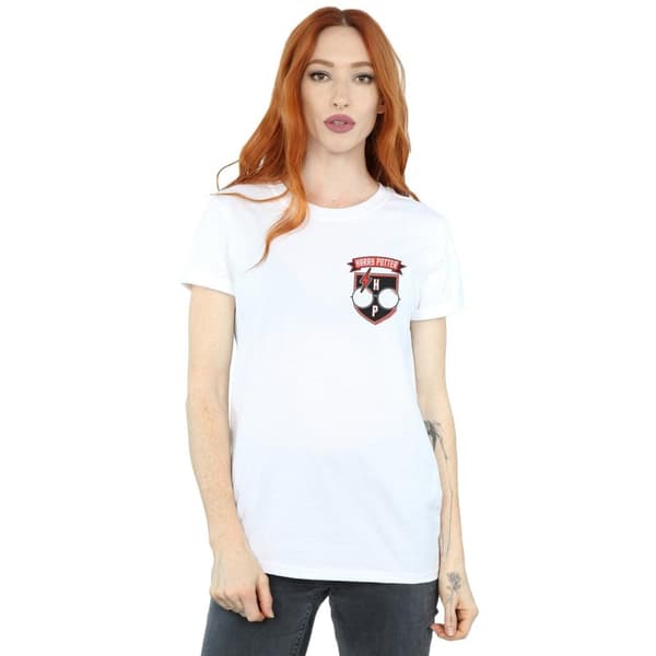 Harry Potter Dam/Tjej Toon Glasögon Pocket Bomull Boyfriend T-shirt