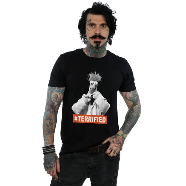 Disney Mens The Muppets Beaker Terrified T-Shirt