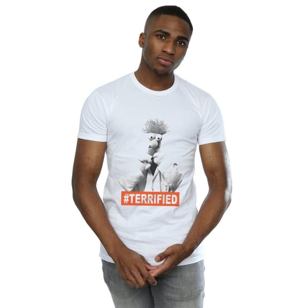 Disney Mens The Muppets Beaker Terrified T-shirt
