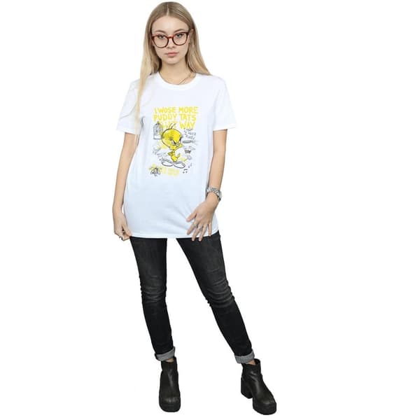 Looney Tunes Womens/Ladies Tweety Pie More Puddy Tats Cotton Boyfriend T-Shirt