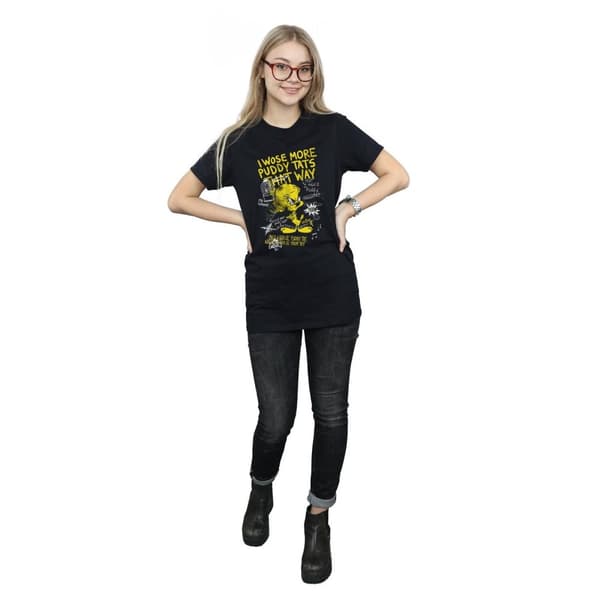 Looney Tunes Womens/Ladies Tweety Pie More Puddy Tats Cotton Boyfriend T-Shirt