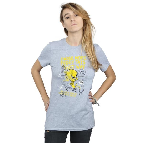 Looney Tunes Womens/Ladies Tweety Pie More Puddy Tats Cotton Boyfriend T-Shirt
