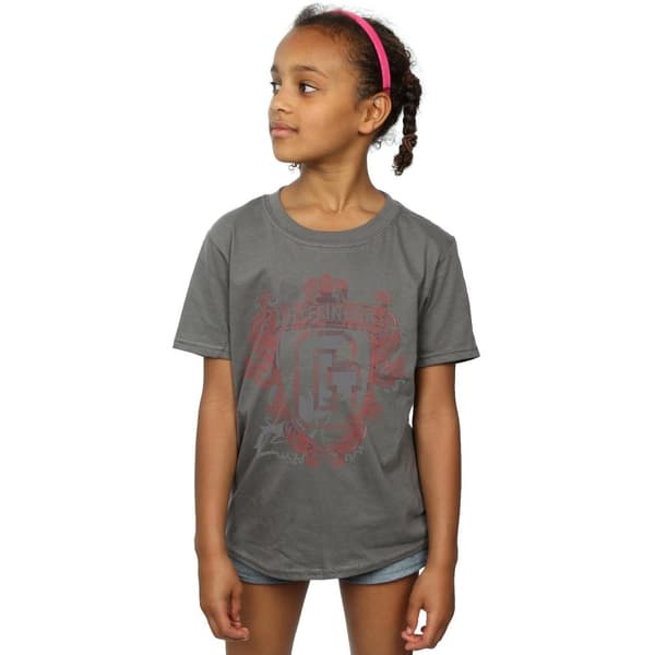 Harry Potter Girls Gryffindor Lion Crest Cotton T-Shirt