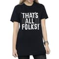 Miniatyrbillede 3 af 5: Looney Tunes Womens/Ladies That´s All Folks Text Cotton Boyfriend T-Shirt