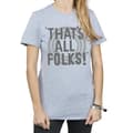 Miniatyrbillede 3 af 5: Looney Tunes Womens/Ladies That´s All Folks Text Cotton Boyfriend T-Shirt