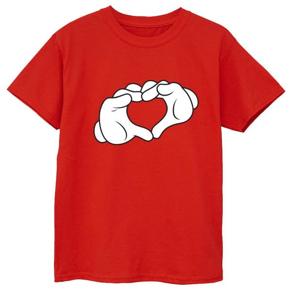 Disney Musse Pigg - T-shirt med hjärta och händer för pojkar Red 9-11 Years