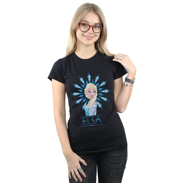 Disney Dam/Tjej Frozen Elsa Snöflinga Bomulls-T-shirt