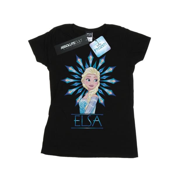 Disney Dam/Tjej Frozen Elsa Snöflinga Bomulls-T-shirt