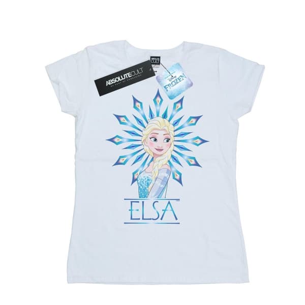 Disney Dam/Tjej Frozen Elsa Snöflinga Bomulls-T-shirt