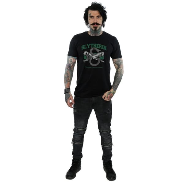 Harry Potter Mens Slytherin Quidditch Emblem T-Shirt