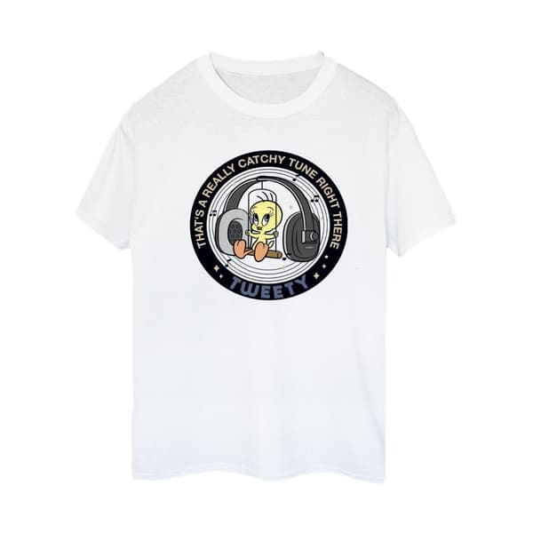 Looney Tunes Dam/Tjej Tweety Catchy Tune Boyfriend T-shirt i bomull