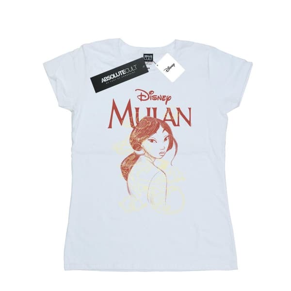 Disney Womens/Ladies Mulan Dragon Sketch Cotton T-Shirt