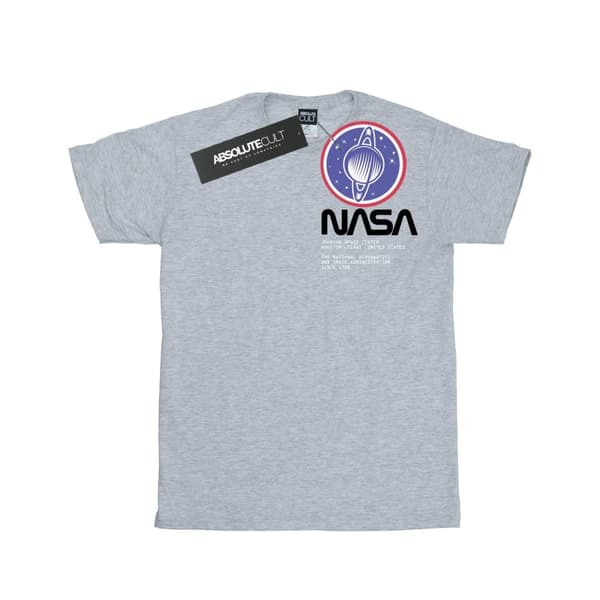 NASA Dam/Tjej Johnson Worm Pocket Print Bomull Boyfriend T-shirt