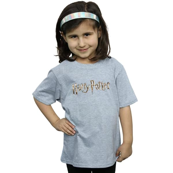 Harry Potter Girls Full Colour Logo Cotton T-Shirt