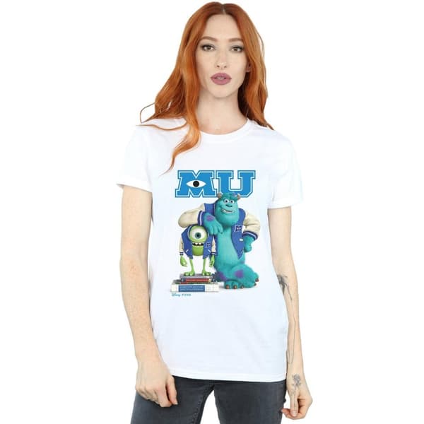 Disney Dam/kvinnor Monsters University Poster Boyfriend T-shirt i bomull
