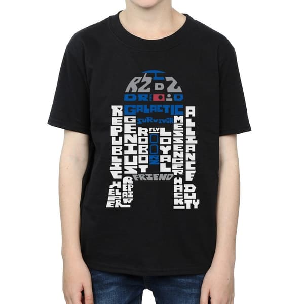 Star Wars Boys R2-D2 Text Head T-Shirt