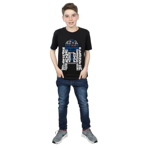 Star Wars Boys R2-D2 Text Head T-Shirt