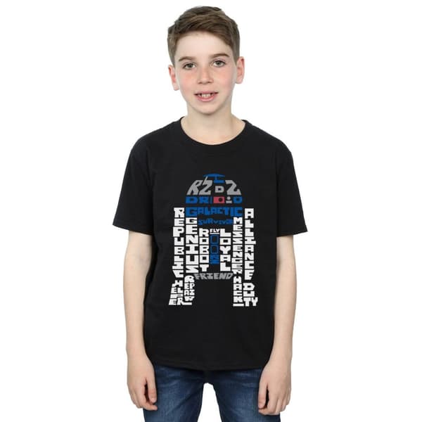 Star Wars Boys R2-D2 Text Head T-Shirt