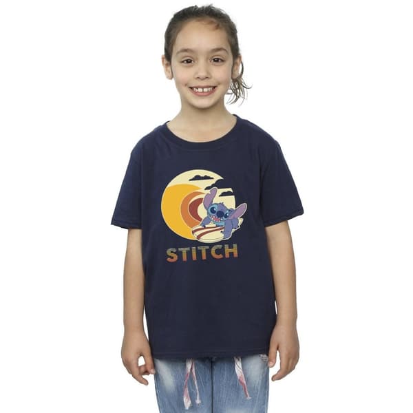 Disney Girls Lilo & Stitch Summer Waves Cotton T-Shirt