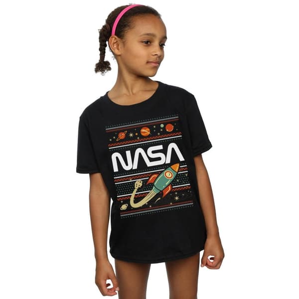 NASA Girls Fair Isle Cotton T-Shirt