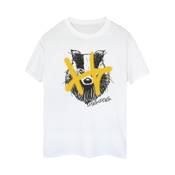 Harry Potter Womens/Ladies Hufflepuff Pop Spray Cotton Boyfriend T-Shirt