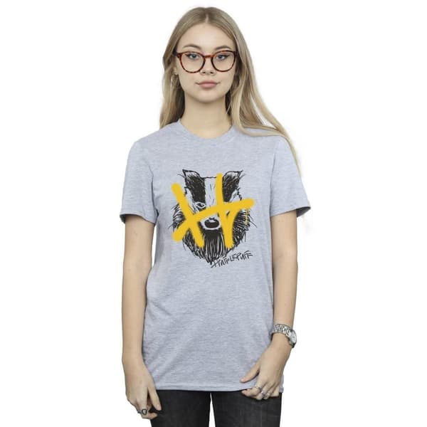 Harry Potter Womens/Ladies Hufflepuff Pop Spray Cotton Boyfriend T-Shirt