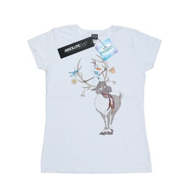 Disney Dam/Tjej Frozen Sven och Olaf julprydnader bomulls-T-shirt