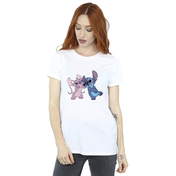 Disney Dam/Tjej Lilo & Stitch Kisses Boyfriend T-shirt i bomull