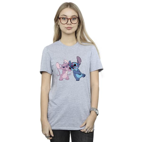 Disney Dam/Tjej Lilo & Stitch Kisses Boyfriend T-shirt i bomull