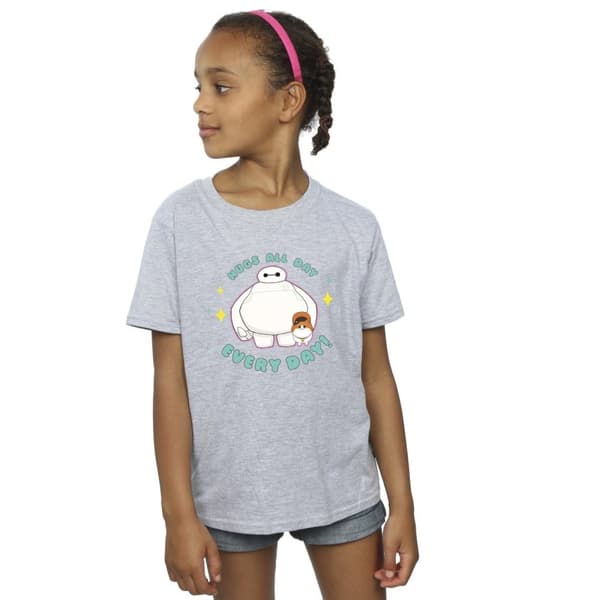 Disney Girls Big Hero 6 Baymax Hugs Everyday T-shirt i bomull