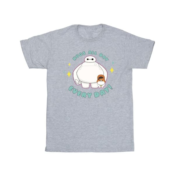 Disney Girls Big Hero 6 Baymax Hugs Everyday T-shirt i bomull