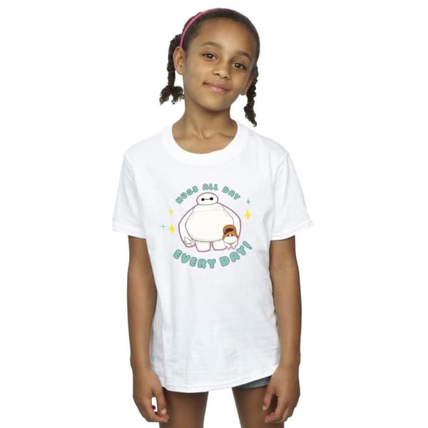 Disney Girls Big Hero 6 Baymax Hugs Everyday T-shirt i bomull