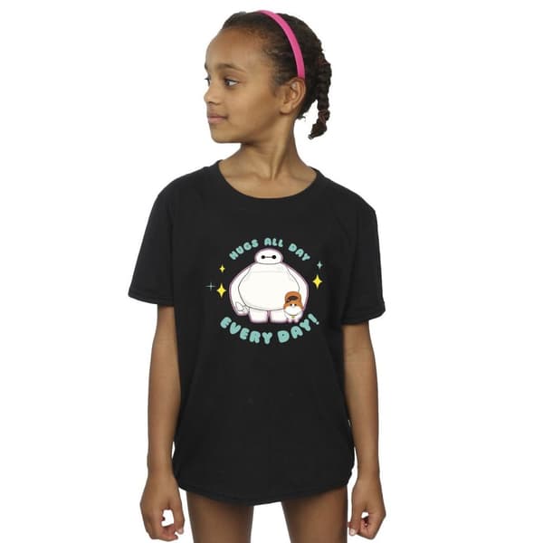 Disney Girls Big Hero 6 Baymax Hugs Everyday T-shirt i bomull