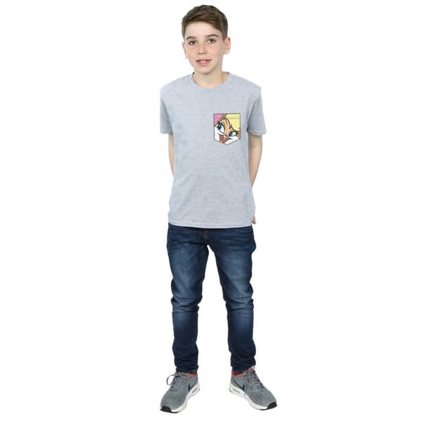 Looney Tunes Boys Lola Bunny Face Faux Pocket T-Shirt