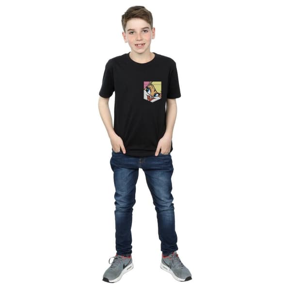 Looney Tunes Boys Lola Bunny Face Faux Pocket T-Shirt