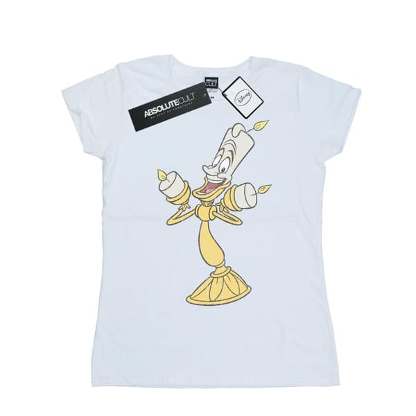 Disney Dam/Tjej Skönheten och odjuret Lumiere T-shirt i bomull med tryck