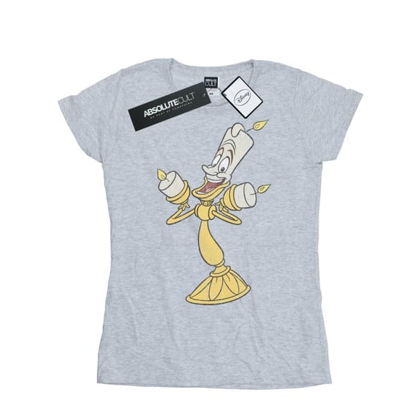 Disney Dam/Tjej Skönheten och odjuret Lumiere T-shirt i bomull med tryck