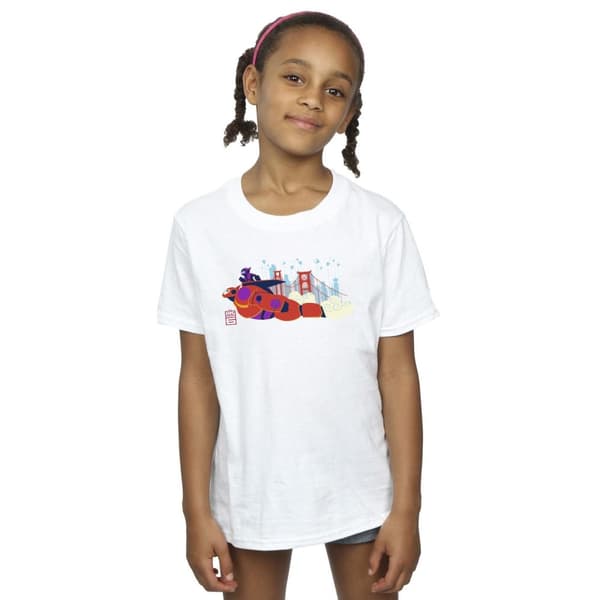 Disney Big Hero 6 Baymax Hiro Bridge T-shirt i bomull för flickor