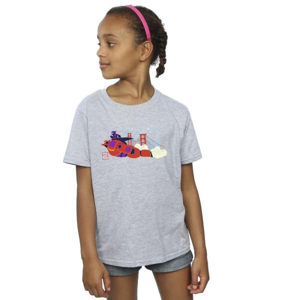 Disney Big Hero 6 Baymax Hiro Bridge T-shirt i bomull för flickor