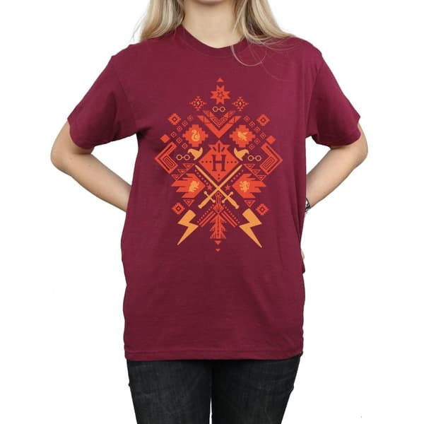 Harry Potter Womens/Ladies Christmas Fair Isle Cotton Boyfriend T-Shirt