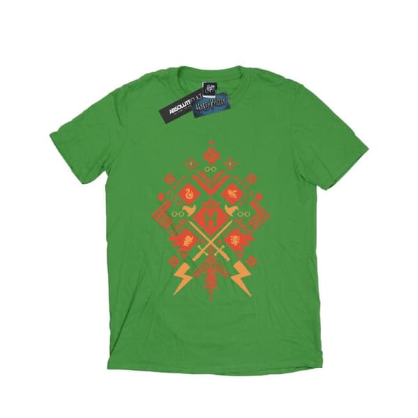 Harry Potter Womens/Ladies Christmas Fair Isle Cotton Boyfriend T-Shirt