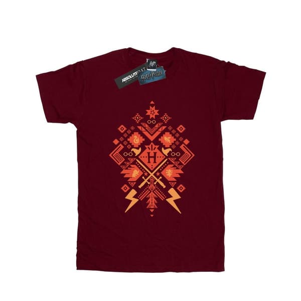 Harry Potter Womens/Ladies Christmas Fair Isle Cotton Boyfriend T-Shirt