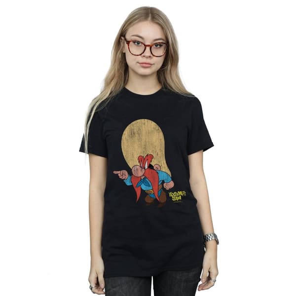 Looney Tunes Womens/Ladies Yosemite Sam Distressed Cotton Boyfriend T-Shirt