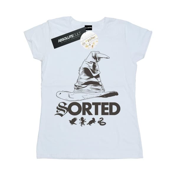 Harry Potter T-shirt i bomull med sorteringshatt för damer/damer