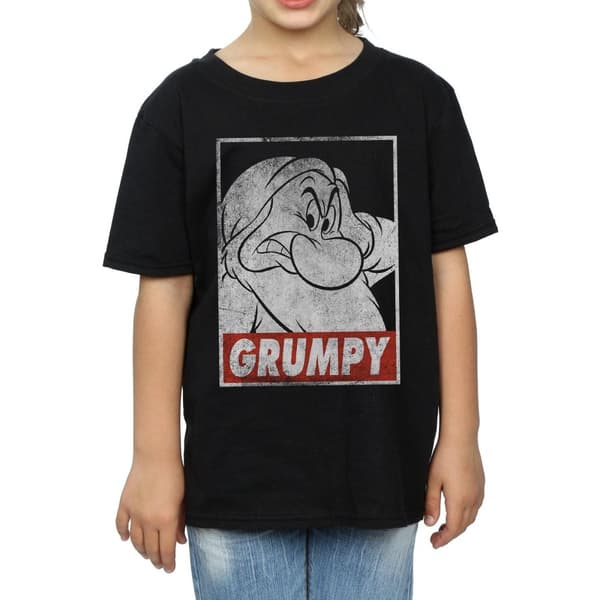 Disney T-shirt i bomull för flickor - Snövit - Grumpy Dwarf Poster