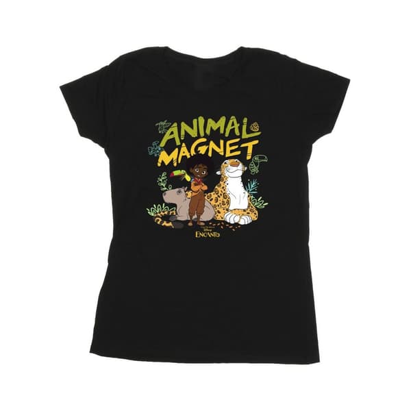 Disney Dam/Tjej - Encanto - T-shirt i bomull med djurmagnet