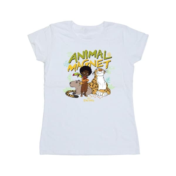 Disney Dam/Tjej - Encanto - T-shirt i bomull med djurmagnet