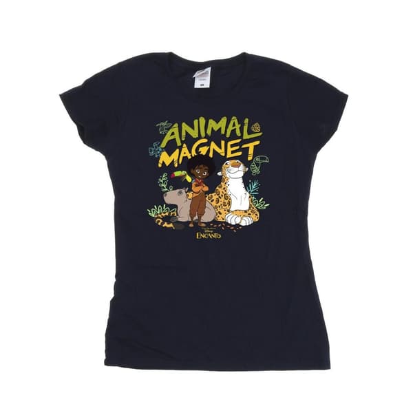 Disney Dam/Tjej - Encanto - T-shirt i bomull med djurmagnet